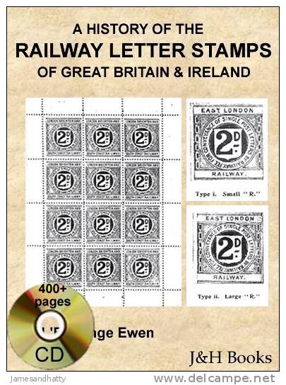 RAILWAY LETTER STAMPS Great Britain & Ireland Specialised Book Ewen 437pages - English