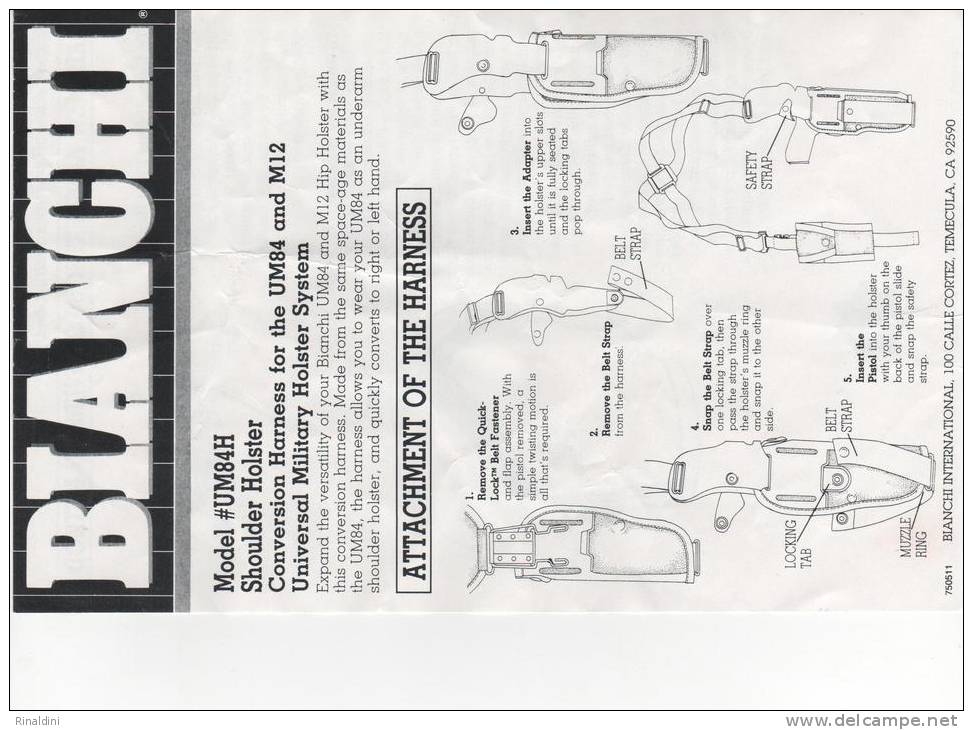 Spallaccio Bianchi Per Fondina M84M12 Beret 92/98 - Equipement