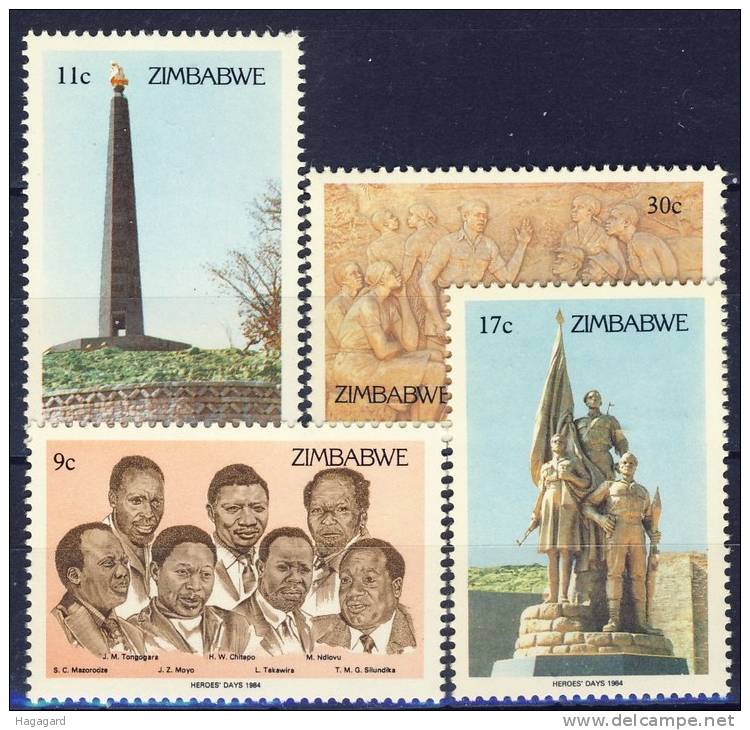 #Zimbabwe 1984. Heroes´ Day. Michel 293-96. MNH(**) - Zimbabwe (1980-...)