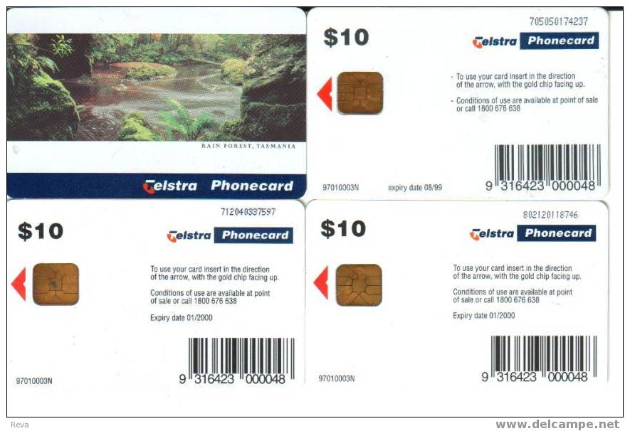 AUSTRALIA $10 OFF 1ST CHIP CARDS SET TASMANIA  RAINFOREST CODE : 97/03N CHIP TYPE B  EXP. DATE 1/2000 SPECIAL PRICE !! - Australie