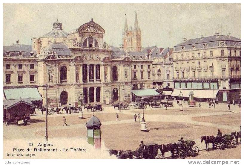 CPA.France.Maine Et Loire.49.Angers.Avenue, Boulevard  ,  Place Du Ralliement, Le Théatre - Angers