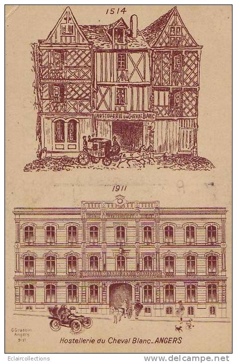 CPA.France.Maine Et Loire.49.Angers...Hotel  Du Cheval Blanc  Rue St Aubin - Angers