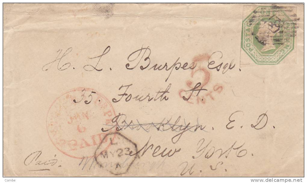 Lettre Victoria Relief 1s Pour New York /d48. - Lettres & Documents