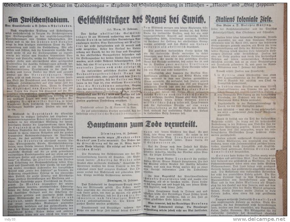 - ALLEMAGNE . MÜNCHEN ZEITUNG . N°45 14/2/1935 . - Sonstige & Ohne Zuordnung