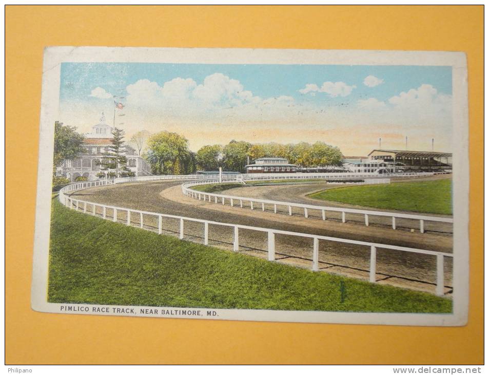 Pimlico Race Track Near Baltimore MD   1924 Cancel   ---  --- Ref 331 - Autres & Non Classés