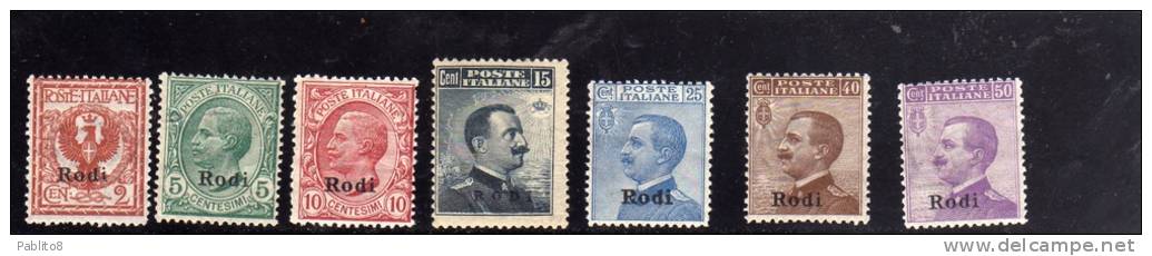 EGEO 1912 SOPRASTAMPATI D'ITALIA ITALY OVERPRINTED RODI SERIE COMPLETA COMPLETE SET MNH - Egeo (Rodi)