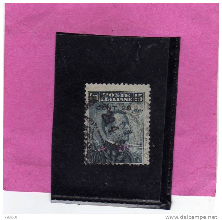 COLONIE ITALIANE EGEO 1916 RODI SOPRASTAMPATO D´ITALIA ITALY OVERPRINTED CENT. 20 SU 15 CENTESIMI USATO USED OBLITERE´ - Egée (Rodi)