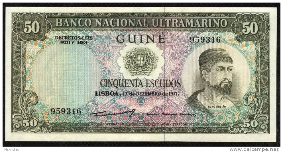 PORTUGUESE GUINEA : 50 Escudos  - 1971 - P44 - UNC - Guinée