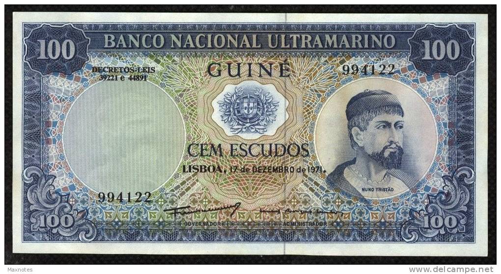 PORTUGUESE GUINEA : 100 Escudos  - 1971 - P45 - UNC - Guinée