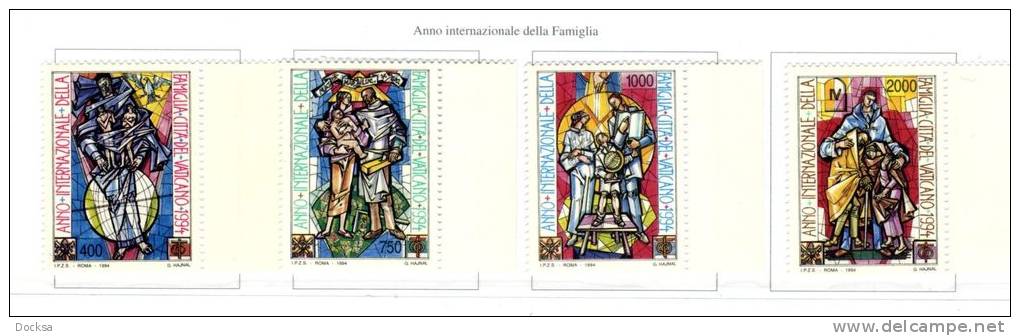 VATICANO - VATIKAN 1994 - VALORI NUOVI ** - Anno Internazionale Della Famiglia - Unused Stamps