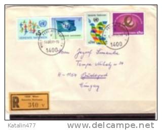 UNO Wien, First Issues On Circulated Cover - Storia Postale