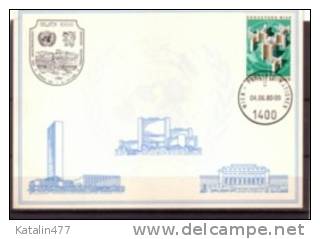 UNO Wien,1980. Stamp Exhibition, Styrex - 1000. Steyr,  White Card, With Nice Cancellation - Covers & Documents