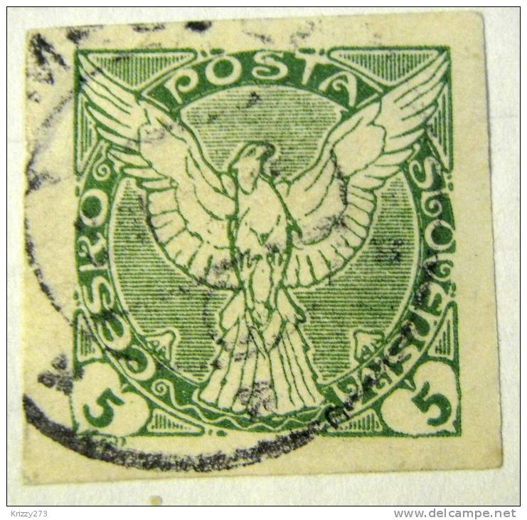 Czechoslovakia 1918 Newspaper Stamp 5 - Used - Newspaper Stamps