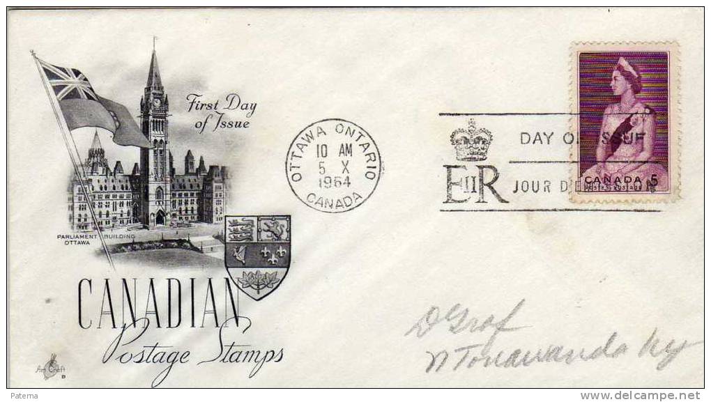 FDC , Ottawa Ontario  1964, Canada - 1961-1970