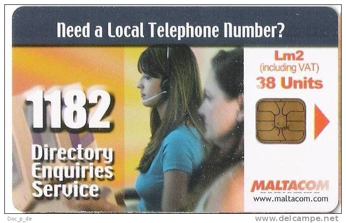 Malta - Malte - 1182 Directory Enquiries Services - Malta