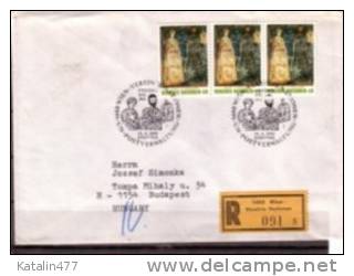 UNO Wien,1981.Fresco,  On Registered Letter,with First Day Cancellation - FDC