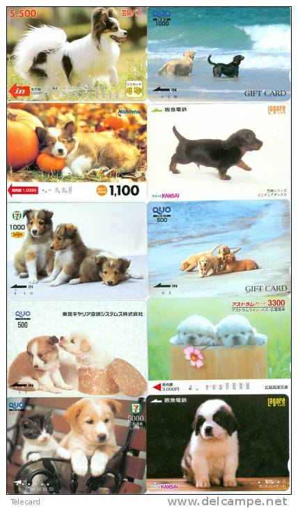 GROS LOT De 50 Cartes Prépayées Et Telecartes Japon (LOT 119) CHIENS * DOGS * HUNDE * HONDEN Japan Cards * Karten - Collections