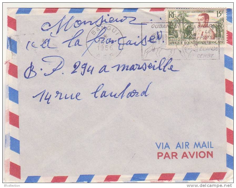 BANGUI - OUBANGUI - 1956 - Colonies Francaises,Afrique,avion, Lettre,flamme,marcophilie - Other & Unclassified