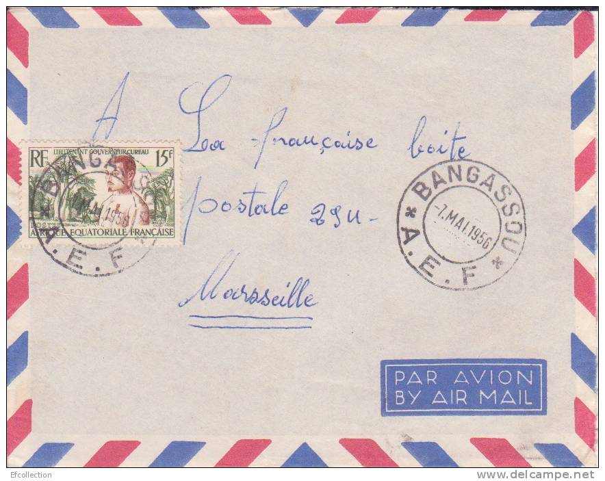 BANGASSOU - OUBANGUI - A.E.F - 1956 - Colonies - Lettre - Flamme - Marcophilie - Autres & Non Classés
