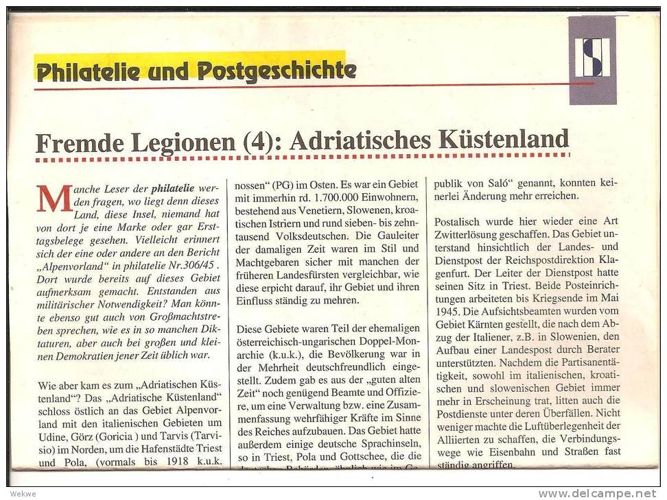 Adria Vorland Bis Zum Kriegsende Und Das Schicksal Der Auf Dt. Seite Kämpfenden Fremdeinheiten (5 Seiten) - Autres & Non Classés