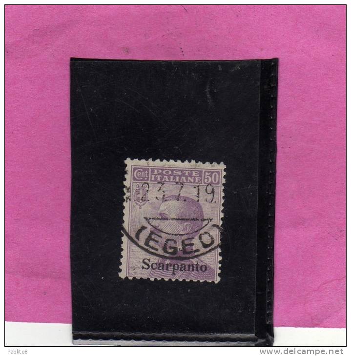 EGEO 1912 SCARPANTO 50 C TIMBRATO - Aegean (Scarpanto)