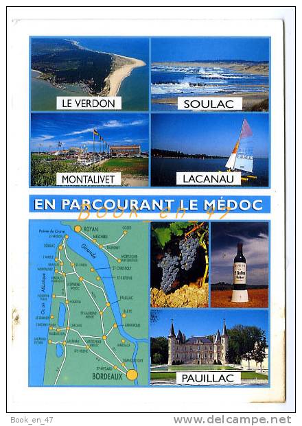 {56503} 33 Gironde En Parcourant Le Médoc , Carte Et Multivues ; Le Verdon , Soulac , Lacanau , Montalivet , Pauillac - Cartes Géographiques