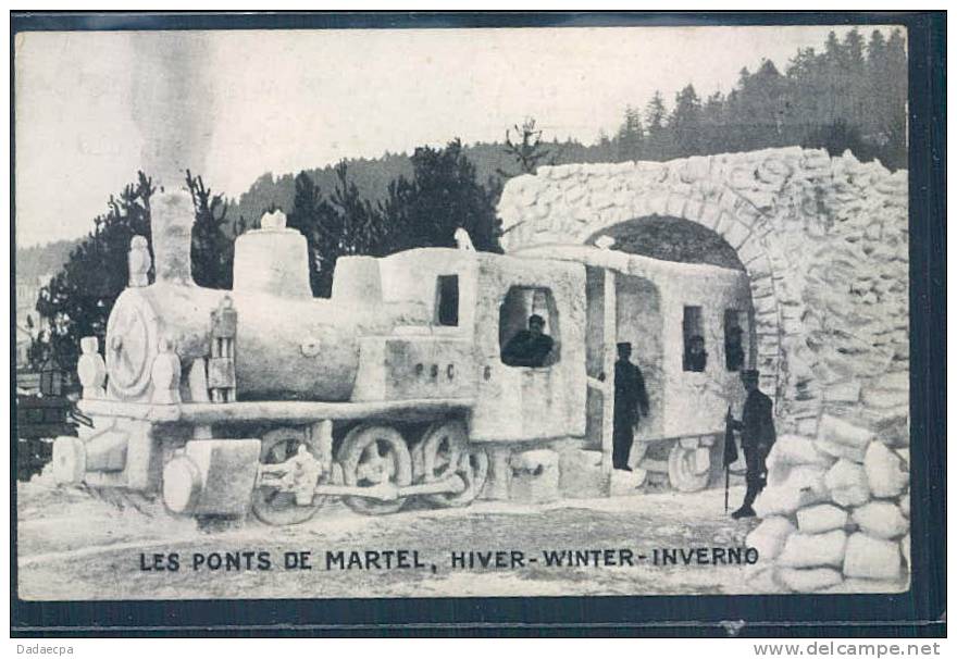 Les Ponts De Martel, Hiver, Animée, Train, - Ponts-de-Martel