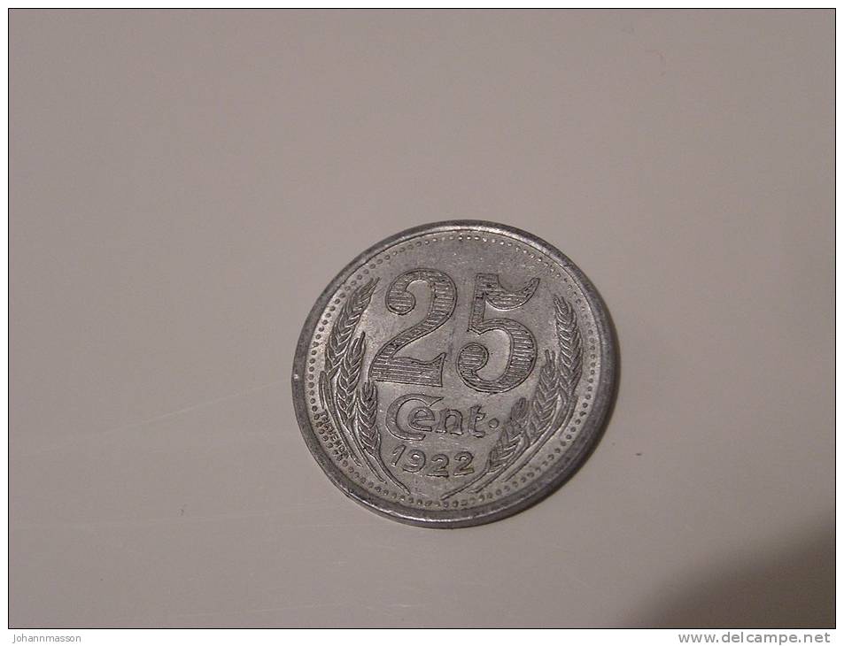 Monnaie De Necessité 25 Centimes Chambre De Commerce D' Evreux  1921      . - Monétaires / De Nécessité