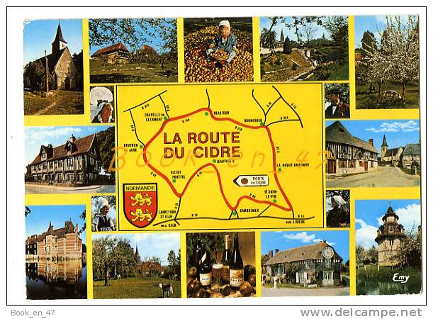 {56505} Normandie La Route Du Cidre , Carte Et Multivues ; Pommiers Pommes Vaches Bouteilles - Cartes Géographiques