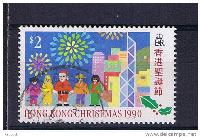 RB 791 - Hong Kong 1990 - $2 Christmas Children Father Christmas &amp; Fireworks  SG 491 - Fine Used Stamp - Gebruikt