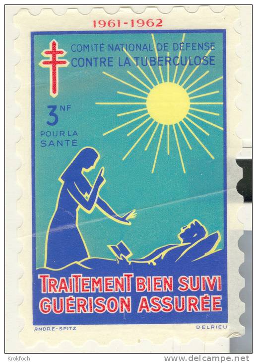 Tuberculeux 1961-62 Grand Format - Une Trace De Pli - Sanatorium Soleil - Antituberculeux