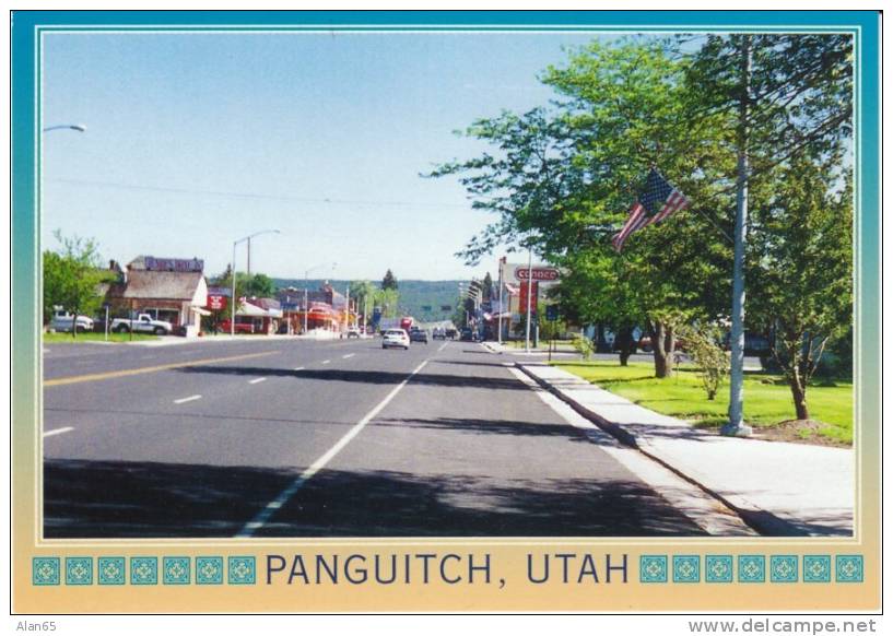 Panguitch UT Utah, Main Street Scene, Autos, C1980s Vintage Postcard - Other & Unclassified