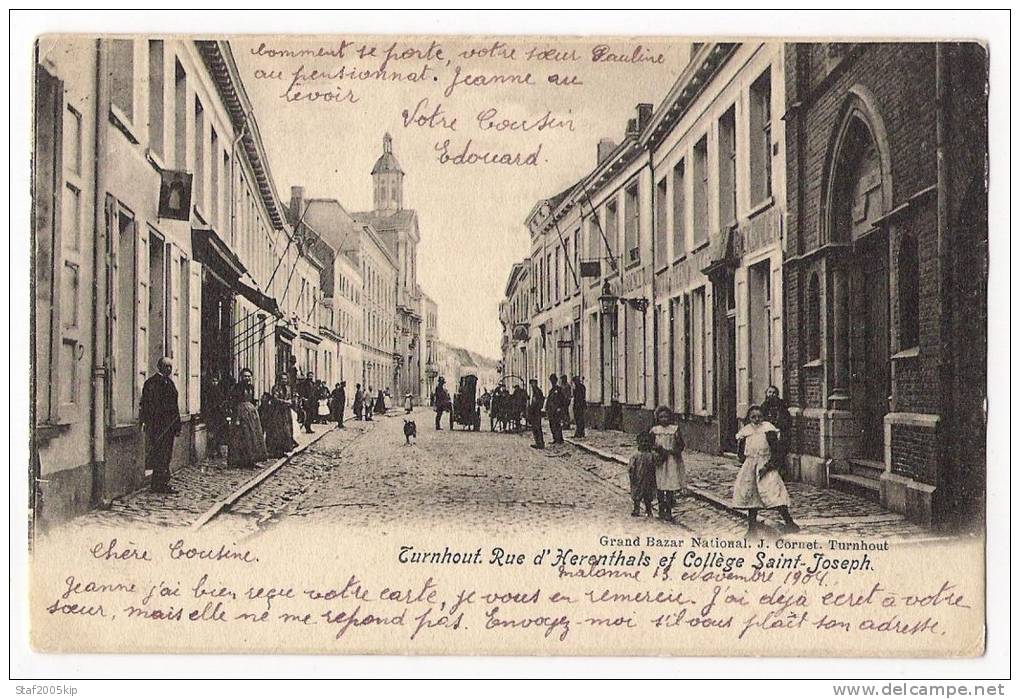 Turnhout - Rue D' Herenthals Et Collège Saint-Joseph - 1904 - Turnhout