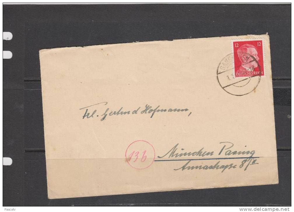 Yvert 710B Sur Lettre Du 01.01.1945 - Sonstige & Ohne Zuordnung