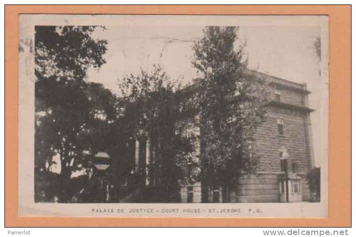 1950 Palais De Justice Court House St. Jérome Quebec Canada Postcard Carte Postale - Other & Unclassified