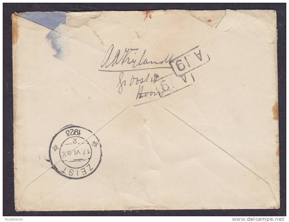 Netherlands Deluxe HOORN 1923 Cover To ZEIST Bestellen Op Zondag Label (2 Scans) - Storia Postale