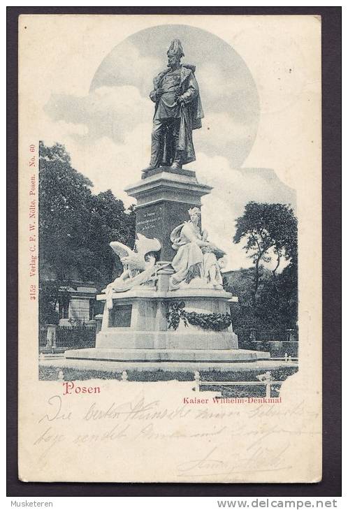 Germany Deutsches Reich PPC Posen Pozna&#324; Kaiser Wilhelm-Denkmal POSEN W. 1903 Simple Backside (2 Scans) - Posen