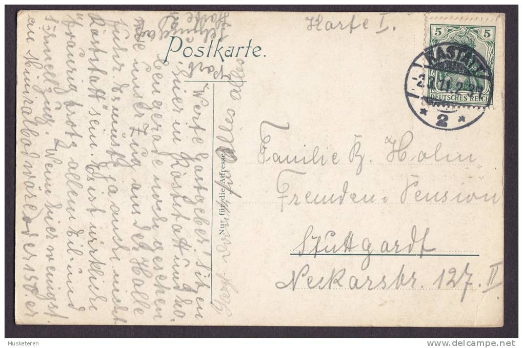 Germany Deutsches Reich PPC Rastatt Post & Johannisbrunnen RASTATT 1911 (2 Scans) - Rastatt