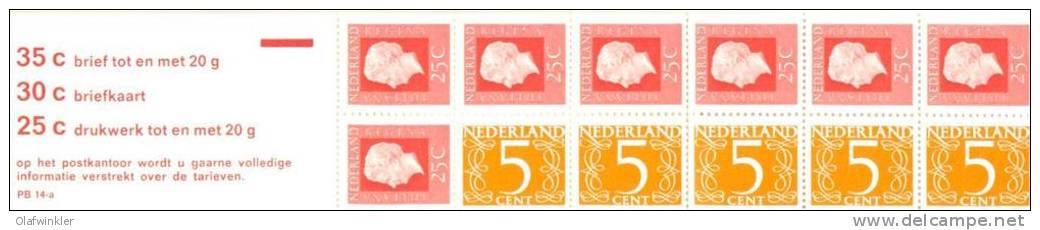 1973 Juliana Regina/Cijfer 5*5ct + 7* 25 Ct No PB 14a / Mi MH 15 Postfris/neuf Sans Charniere/MNH [gra] - Carnets Et Roulettes