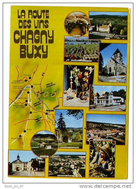 {56474} 71 Saône Et Loire La Route Des Vins Chagny Buxy , Carte Et Multivues ; Givry Cave Vendanges Chassagne Montrachet - Cartes Géographiques