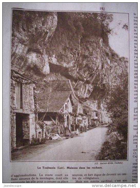 ARTICLE-REGIONNALISME- Quercy - St Cirq Lapopie - LOT - La Toulzanie - Cabrerets - Marcilhac - Sauliac -  1931- - Documenti Storici