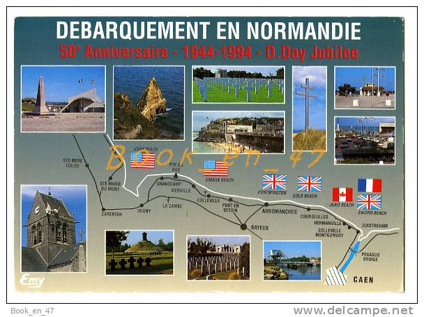 {56489} 14 Calvados Débarquement En Normandie 50è Anniversaire , Carte Et Multivues - Cartes Géographiques
