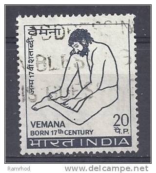 INDIA 1972 300th Birth Anniv Of Vemana (poet) - 20p Vemana  FU - Used Stamps