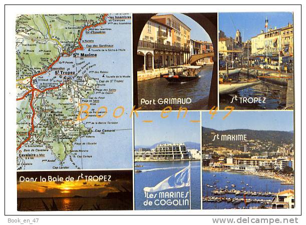 {56500} 83 Var Souvenir Du Golfe De Saint Tropez , Carte Et Multivues ; Port Grimaud , St Maxime , Marines De Cogolin - Cartes Géographiques