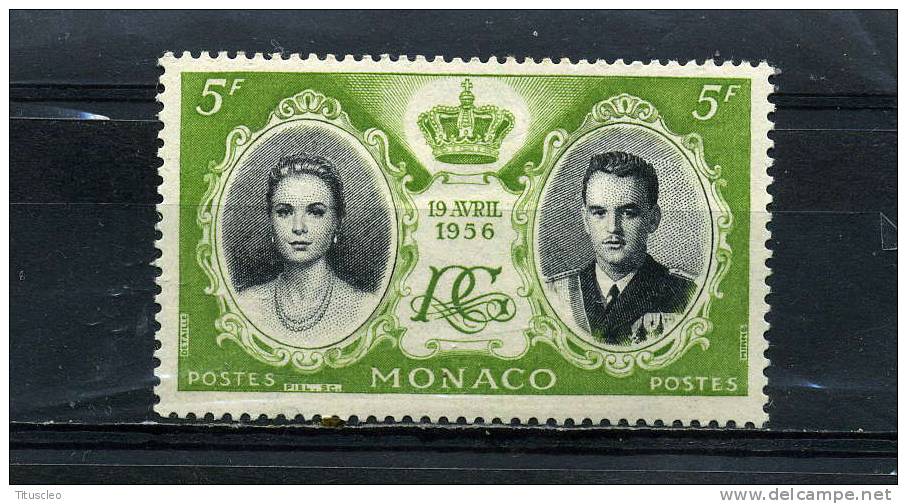 MONACO 476* 5f Vert Jaune Et Noir  Mariage Princier - Nuevos