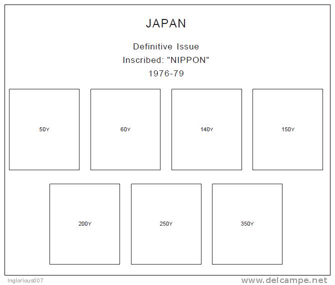 JAPAN STAMP ALBUM PAGES 1871-2011 (593 pages)