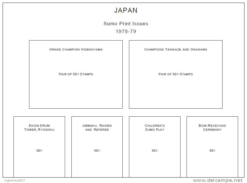 JAPAN STAMP ALBUM PAGES 1871-2011 (593 pages)