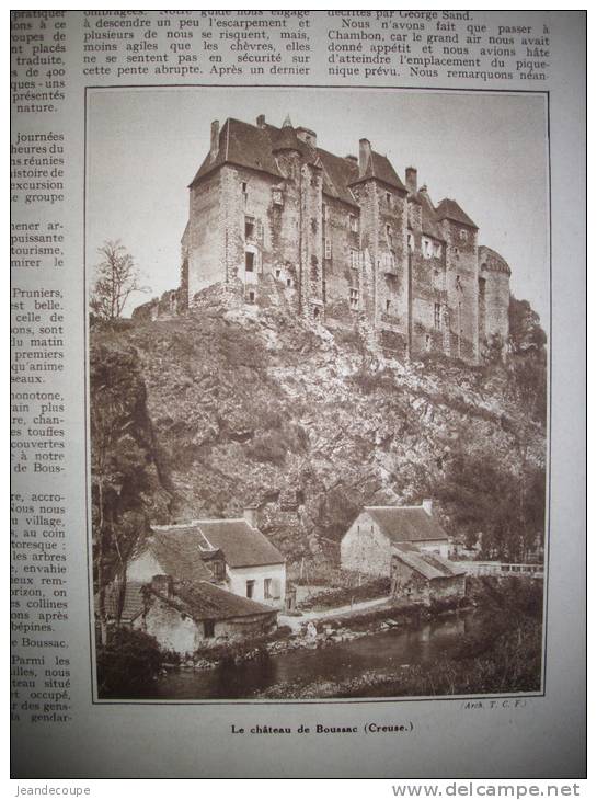 ARTICLE-REGIONNALISME - Issoudun - Chambon Sur Voueize - Château De Boussac - Toulx Sainte Croix  - 1932 - - Historische Dokumente