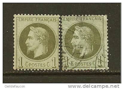 FRANCE - Yvert - 25 Et  ( 25a - Gratuit = Abîmé) - 1863-1870 Napoleone III Con Gli Allori