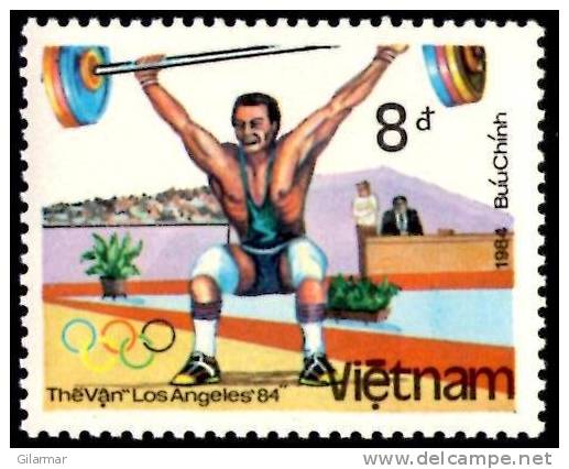 VIET NAM 1984 - OLYMPIC GAMES LOS ANGELES 1984 - WEIGHTLIFTING - MINT - SMALL BENDING - Pesistica